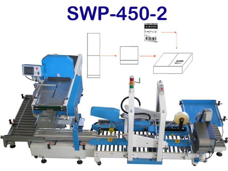 बॉक्स पैकिंग लाइन में ऑटो फोल्डिंग और लेबल - SWP-450-2